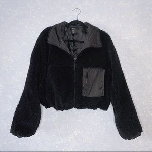 NWOT Forever 21 Faux Sherpa Shearling Cropped Jacket